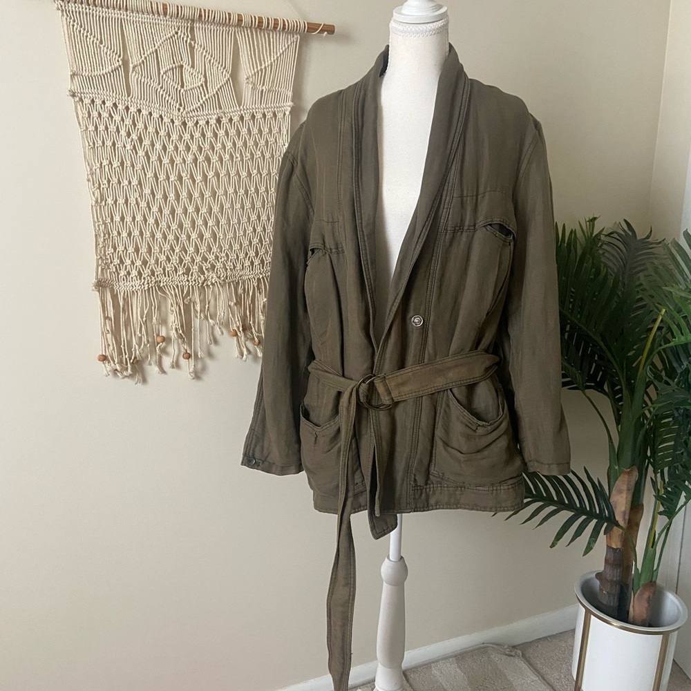 Free People Military-Inspired Green/Khaki Jacket